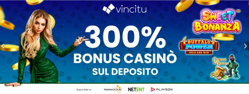 Vincitu Bonus deposito 300% fino a 2000 Euro